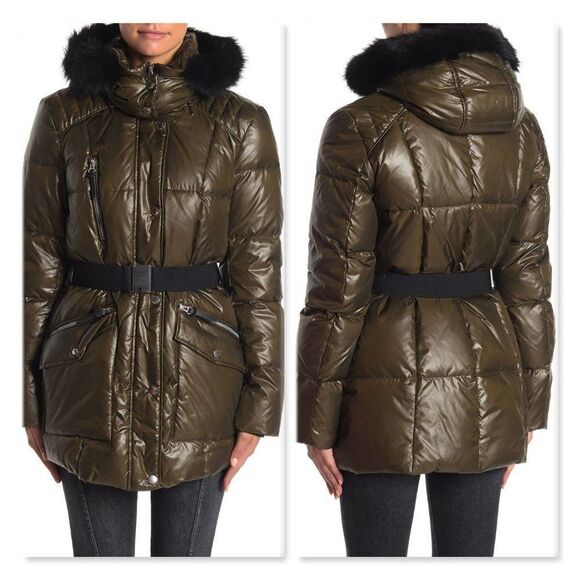 Andrew Marc Susan Quilted Genuine Fox Fur Jacket